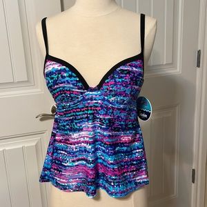New XS Push-Up Tankini Top Maidenform (P136)